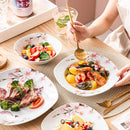 Axyaa 48-Piece Porcelain Ceramic Dinnerware Set for 12: Plates and Bowls