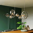 Axyaa LED Glass Bubble Ring Chandelier for Home, Modern Ceiling Light