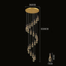 Axyaa Crystal Chandelier Stair Pendant Lamp - Modern Living Room Interior Lighting