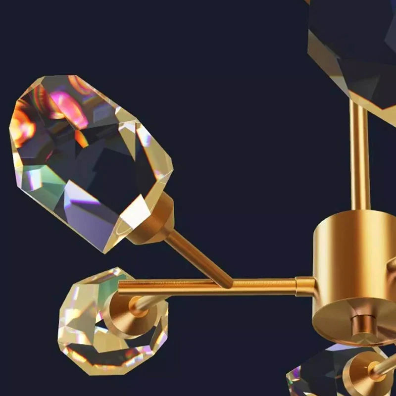 Axxya Crystal Chandelier: Luxury Living Room & Bedroom Pendant Light