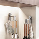 Axyaa Rotating Kitchen Hooks Suction Cup Utensil Storage Rack