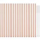 Axyaa Stainless Steel Reusable Straw Set - 20pcs High Quality Metal Straws