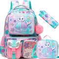 Axyaa Girls Hard Shell School Backpack Set with Lunch Bag & Pencil Case