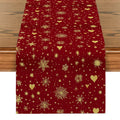 Axyaa Christmas Snow Table Runner - Indoor Outdoor Kitchen Dining Decor