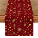 Axyaa Christmas Snow Table Runner - Indoor Outdoor Kitchen Dining Decor