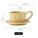 Axyaa Black Red Macaroon Ceramic Coffee Mug Cup With Saucer