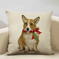 Axyaa Cute Cat Dog Christmas Party Pillow Cover 45x45cm
