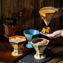 Axyaa Nordic Hex Ceramic Coffee Cup Set for Chic Table Decor and Drinkware