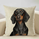 Axyaa Nordic Dog Decorative Cushion Cover 45x45cm, Linen Sofa Pillow Cover
