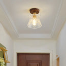 Axyaa Modern Glass LED Ceiling Lamp Copper Walnut for Home Decor