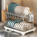 Axyaa 2 Tier Dish Drying Rack & Utensil Holder Stand