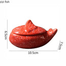 Axyaa Red Ceramic Dessert Bowl Set - Retro Molecular Cuisine Tableware for Snacks, Appetizers