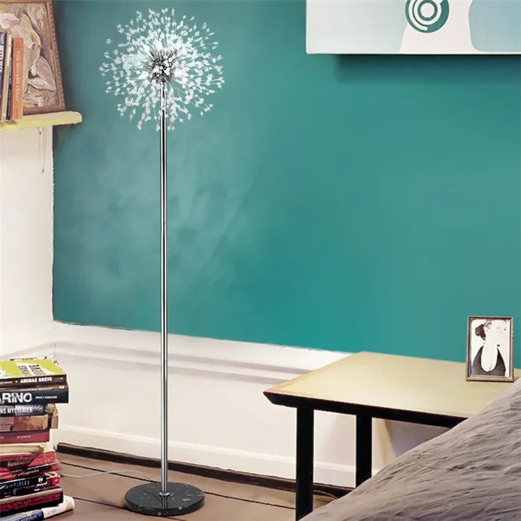 Axyaa Crystal Dandelion Floor Lamp - Nordic Wind Design for Bedroom and Living Room