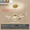 Axyaa Modern Nordic Gold Chandelier: Creative Dining Room & Bar Fixture