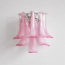 Axyaa Murano Glass Petal Shade Chandelier - White Pink Pendant Light