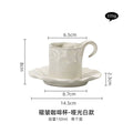 Axyaa Pleated Ceramic Coffee Cup and Saucer Set, Hand Punch Hanging Ears, Japanese Light Luxury