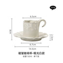 Axyaa Pleated Ceramic Coffee Cup and Saucer Set, Hand Punch Hanging Ears, Japanese Light Luxury