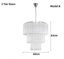 Axyaa Pink Glass Chandelier: Colorful Suspension Lamp for Living Room Bedroom Kitchen Island