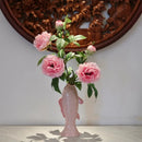 Axyaa Pink Carp Ceramic Vase: Simulated Fish Statue for Home Decoration