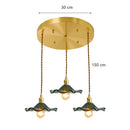 Nordic Lotus Leaf Pendant Light, Axyaa Glass Lamp for Bedroom, Dining, Kitchen - Green/Brown