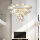 Axyaa Crystal Chandelier: Elegant Glass Pendant Lamp for Modern Living Spaces