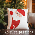 Axyaa Santa & Reindeer Christmas Cushions for Sofa, Bedroom, Car - Rectangular Pillow Cover