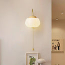 Axyaa Cotton LED Wall Lamp PE Lampshade Pull Chain Switch Nordic Stair Light Fixtures