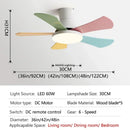 Axyaa Modern Nordic Ceiling Fan Light 5-Leaf LED Children Bedroom Decor