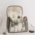Axyaa Transparent Waterproof Travel Cosmetic Bag with Hook & Zipper