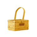 Axyaa Woven Rattan Flower Basket with Waterproof Lining and Handle