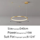 Axyaa Black Rings Pendant Light Chandelier Dimmable Remote Lamp Modern Minimalist Style
