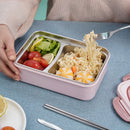 Axyaa Stainless Steel Bento Box with Cutlery | Portable Microwave Lunch Container
