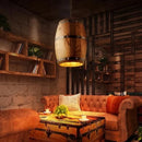 Axyaa Vintage Barrel Chandelier: Country Industrial Style for Bar, Cafe, Restaurant Lighting