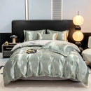 Axyaa High-Count Silky AB Jacquard European Four-Piece Bed Sheet