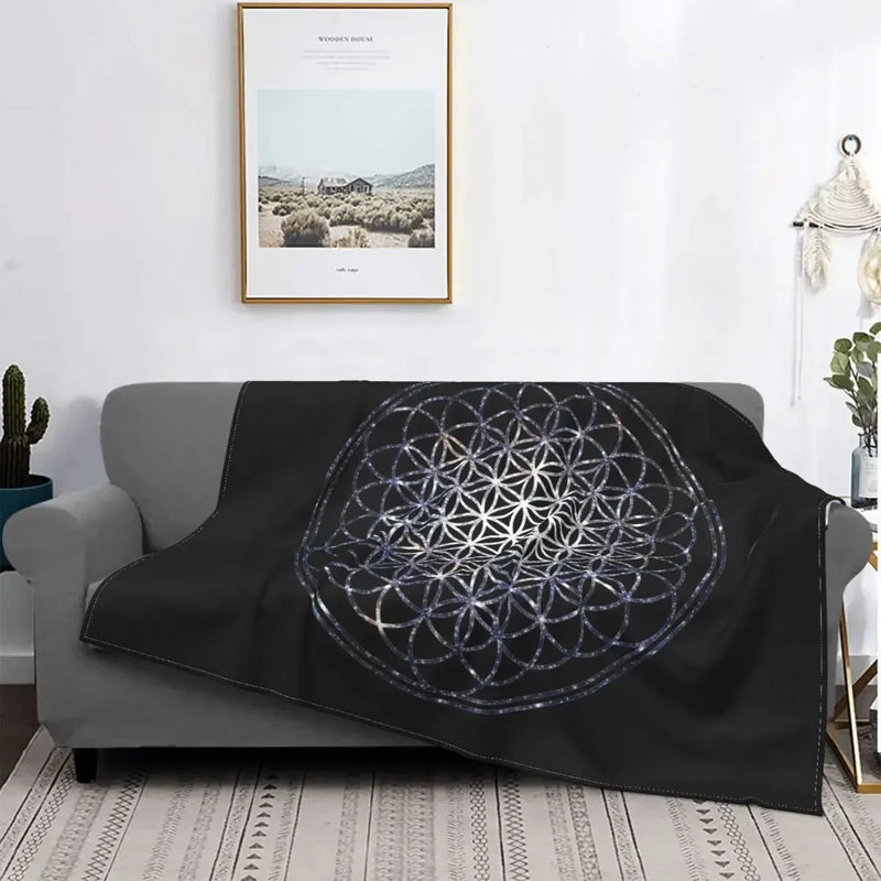 Axyaa Sacred Geometry Star Cluster Fleece Blanket