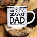 Axyaa Classic Print Enamel Coffee Cup - Funny Father's Day Gift Mug
