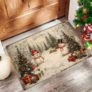 Axyaa Snowman & Christmas Tree Pattern Non-Slip Floor Mat