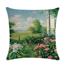 Axyaa Flower Pattern Cushion Cover Cotton Linen Throw Pillow Case for Home Sofa Decor
