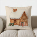 Axyaa Cozy Christmas Santa with Gingerbreads Pillow Cover
