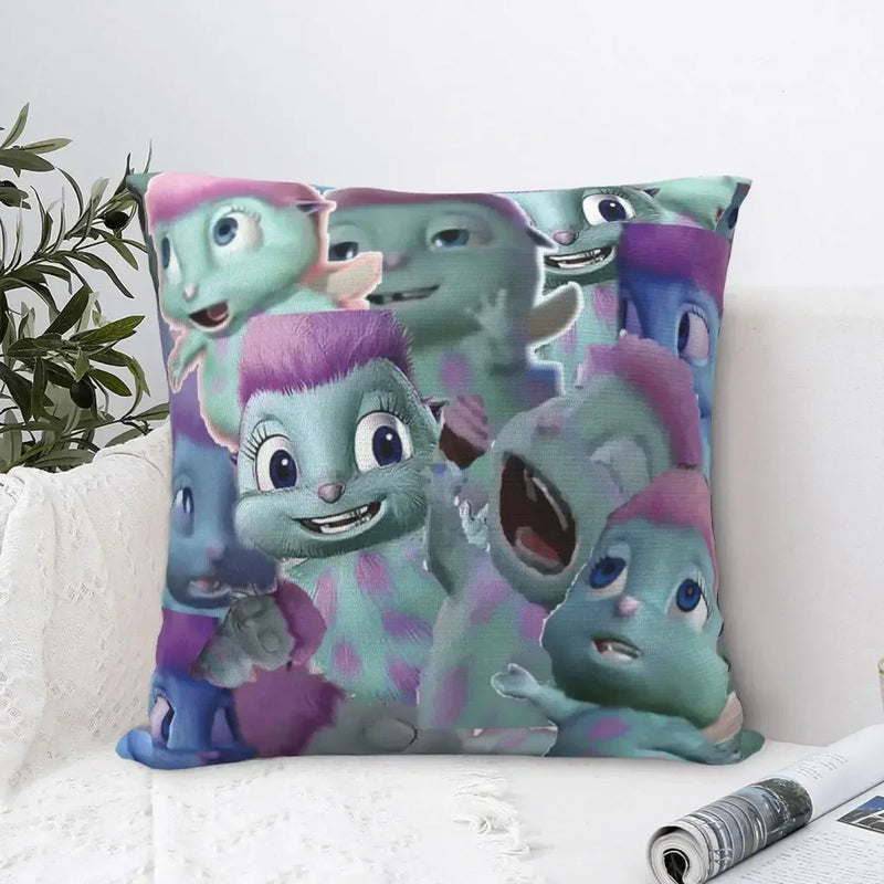 Axyaa Bibble Collage Pillowcase - Soft Polyester Throw Pillow Cover for Home Sofa Decor