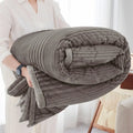 Axyaa Plush Striped Blanket: Thick Winter Warmth