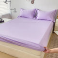 Axyaa 100% Cotton Fitted Sheet & Pillowcase Set, White, 180x200, 3Pcs