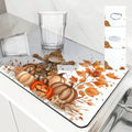 Axyaa Watercolor Pumpkin Draining Mat for Kitchen and Bathroom