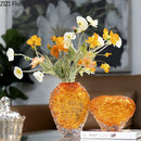 Axyaa Amber Glass Vase Hydroponics Flower Pots Modern Decor Floral Arrangement