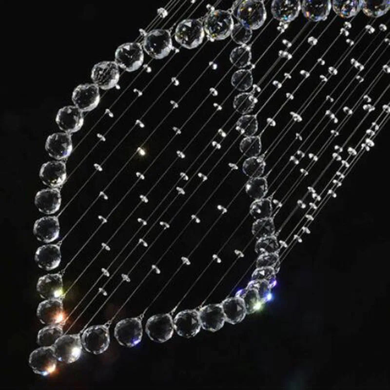 Axyaa Modern Crystal Chandelier for Duplex Stairs & Villa Hall LED Light Fixtures