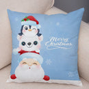 Axyaa Santa Little Penguin Pillowcase 45x45cm Merry Christmas Deer Cushion Cover