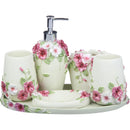 Axya Resin Bathroom Essentials Set: Dispenser, Dish, Toothpaste Holder, Tumbler, Tray