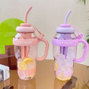 Axyaa 1200ml Sport Water Bottle with Tea Infuser and Straw, Handle - Cute Design