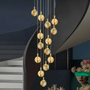 Axyaa Crystal Chandelier Stair Pendant Lamp Living Room Interior Lighting