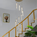 Axyaa Modern Crystal LED Chandelier for Staircase & Living Room